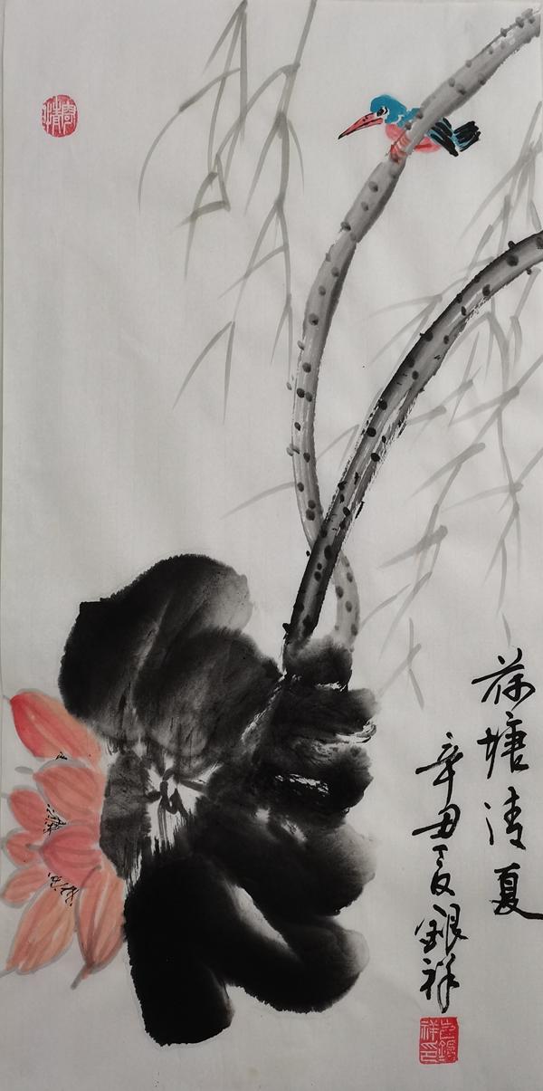 彬長(zhǎng)分公司（繪畫類）：荷塘清夏 崔銀祥.jpg