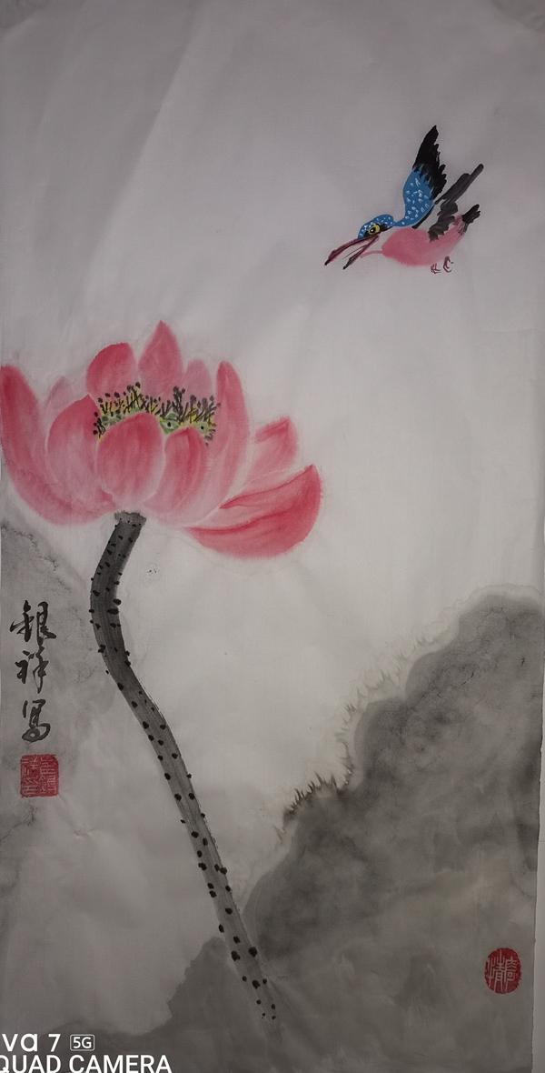 書畫作品：荷塘雅趣 作者：彬長(zhǎng)分公司 崔銀祥.jpg